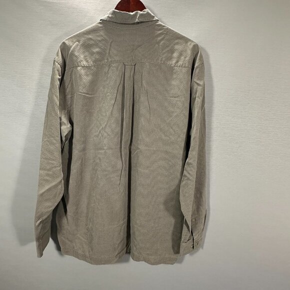 Columbia Shirt Mens Large Button Up Brown Check Long Sleeve Pockets Split Hem - Picture 8 of 8